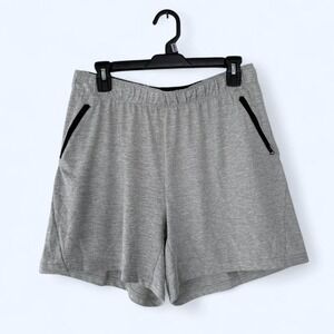 Mens Gray Athletic Shorts Zipper Pockets‎ Casual Lounge Workout Gym Medium